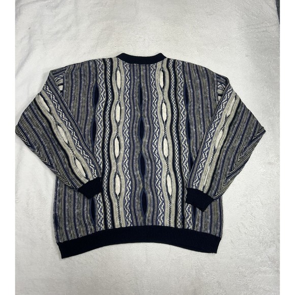Vintage Cape Isle Knitters Men's Cotton Sweater Size XL Coogi Style 3D Knit - Picture 7 of 7